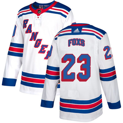 Adidas New York Rangers 23 Adam Foxs White Road Authentic Stitched Youth NHL Jersey